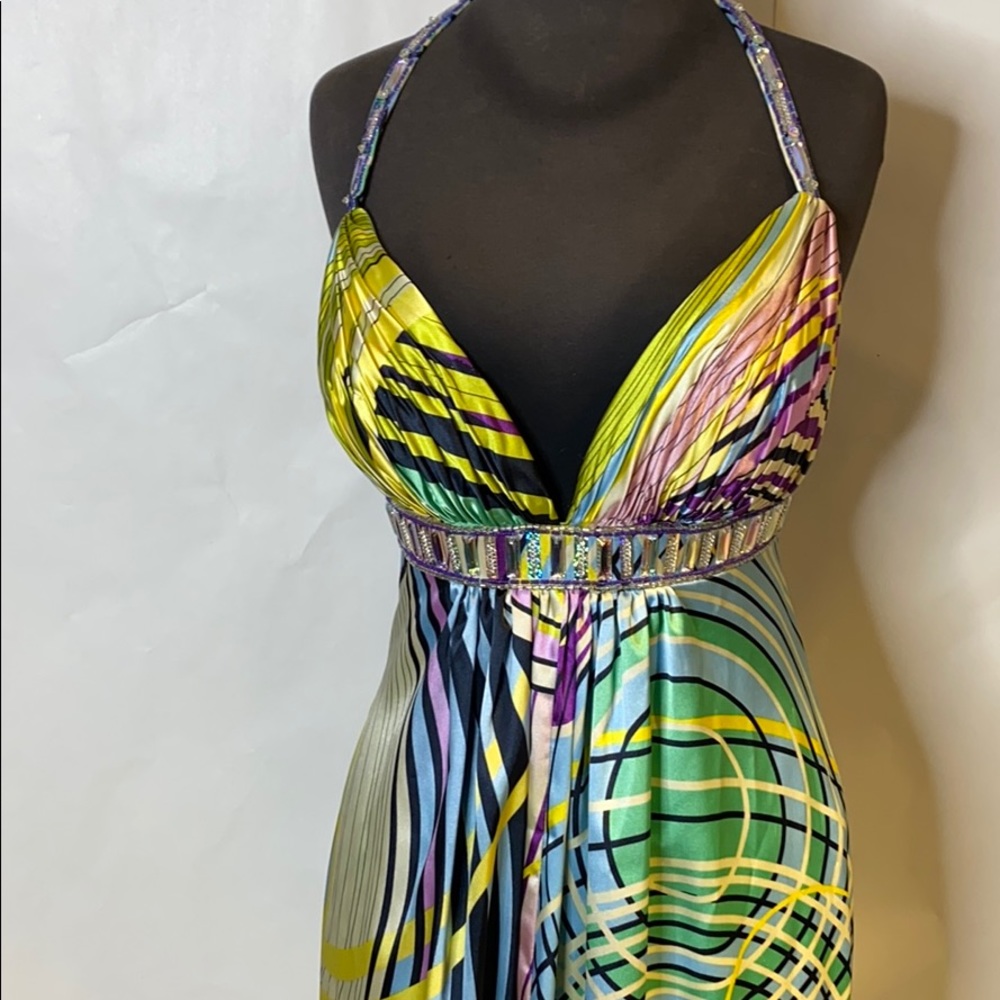 Multi Print Prom Gown